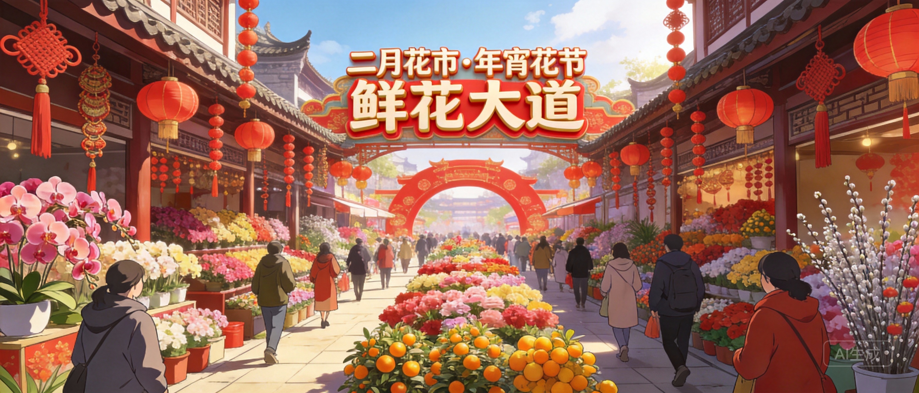 成都首个街区式花市来了!二月花市·年宵花节,沉浸式年味之旅等你开启 成都首个街区式花市来了!二月花市·年宵花节,沉浸式年味之旅等你开启